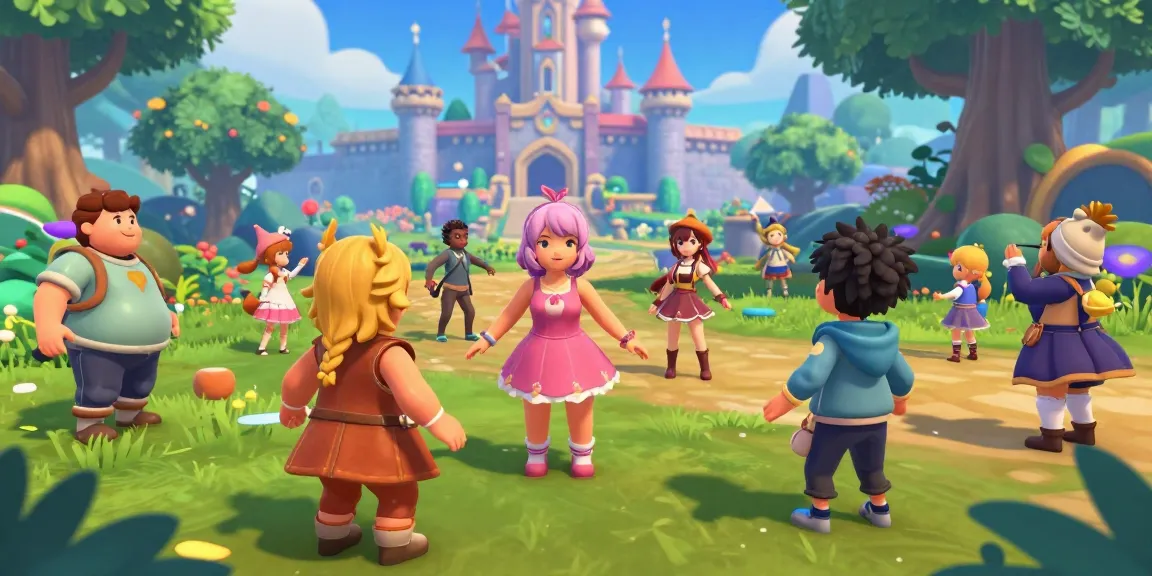 Dynamic ecchi simulator scene with animated colorful characters in a vibrant fantasy world exploring playful adventures.
