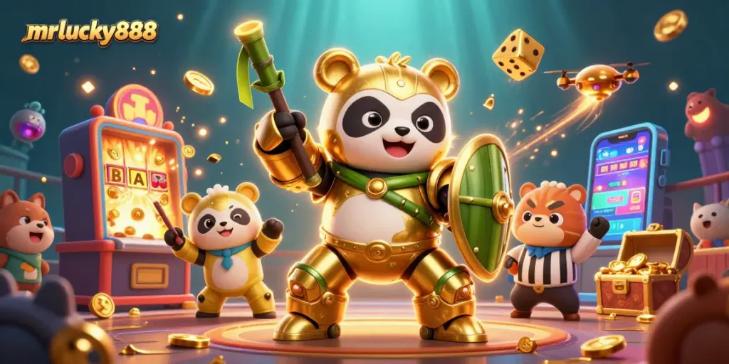 Engage with mrlucky888's thrilling gaming adventure featuring a vibrant casino scene.