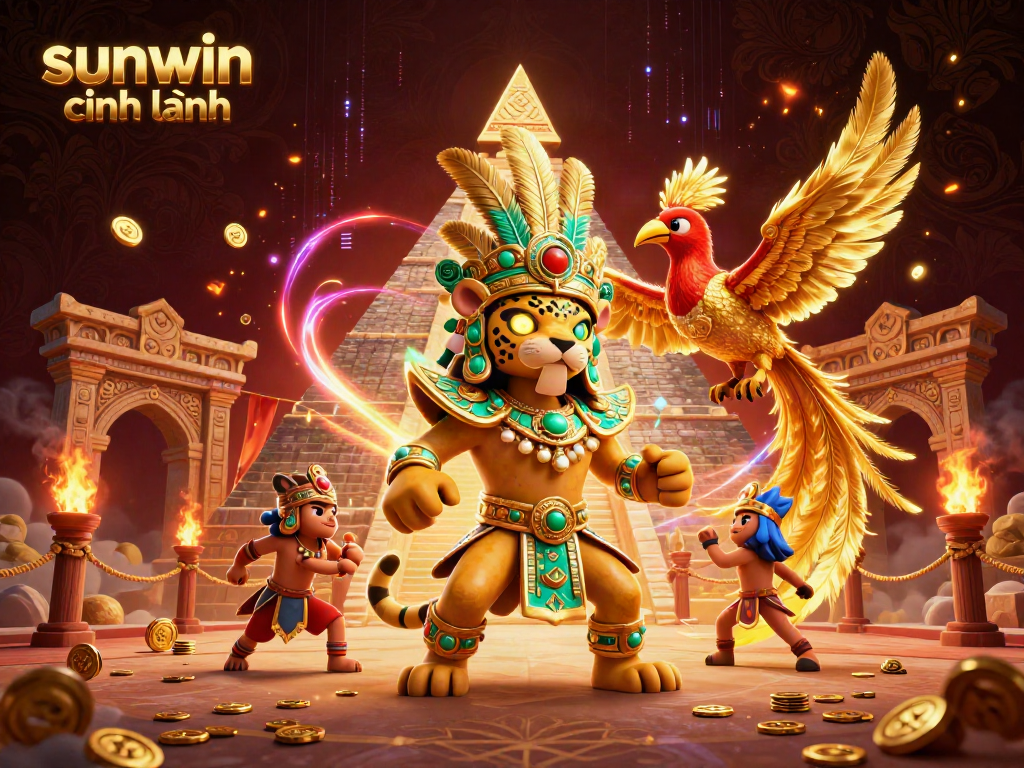 Experience the excitement of sunwin chính hãng with vibrant Mayan-themed casino elements and characters.