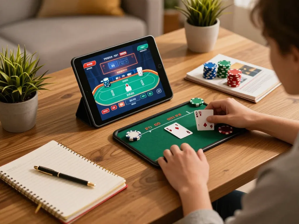 Engage in strategic gameplay with F8betlv on a tablet, enjoying a cozy atmosphere.